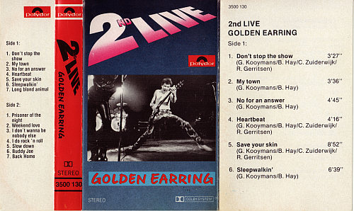 Golden Earring 2nd Live Cassette inlay 1981 NL